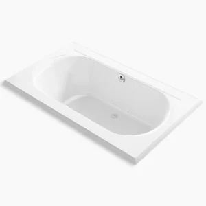 Kohler Memoirs 72″ x 42″ drop-in Heated BubbleMassage‚ air bath with Bask heated surface – White