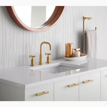 Kohler Purist Widespread bathroom sink faucet with Cross handles, 1.2 gpm - Matte Black - Image 4