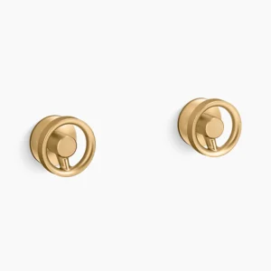 Kohler Components Wall-mount bathroom sink faucet Industrial handle trim – Vibrant Brushed Moderne Brass