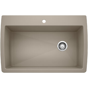 Blanco Diamond SILGRANIT 33.5" Super Single Dual Mount Kitchen Sink - Truffle