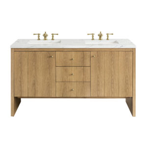 Hudson 60" Double Vanity, Light Natural Oak