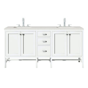 Addison 72" Double Vanity, Glossy White