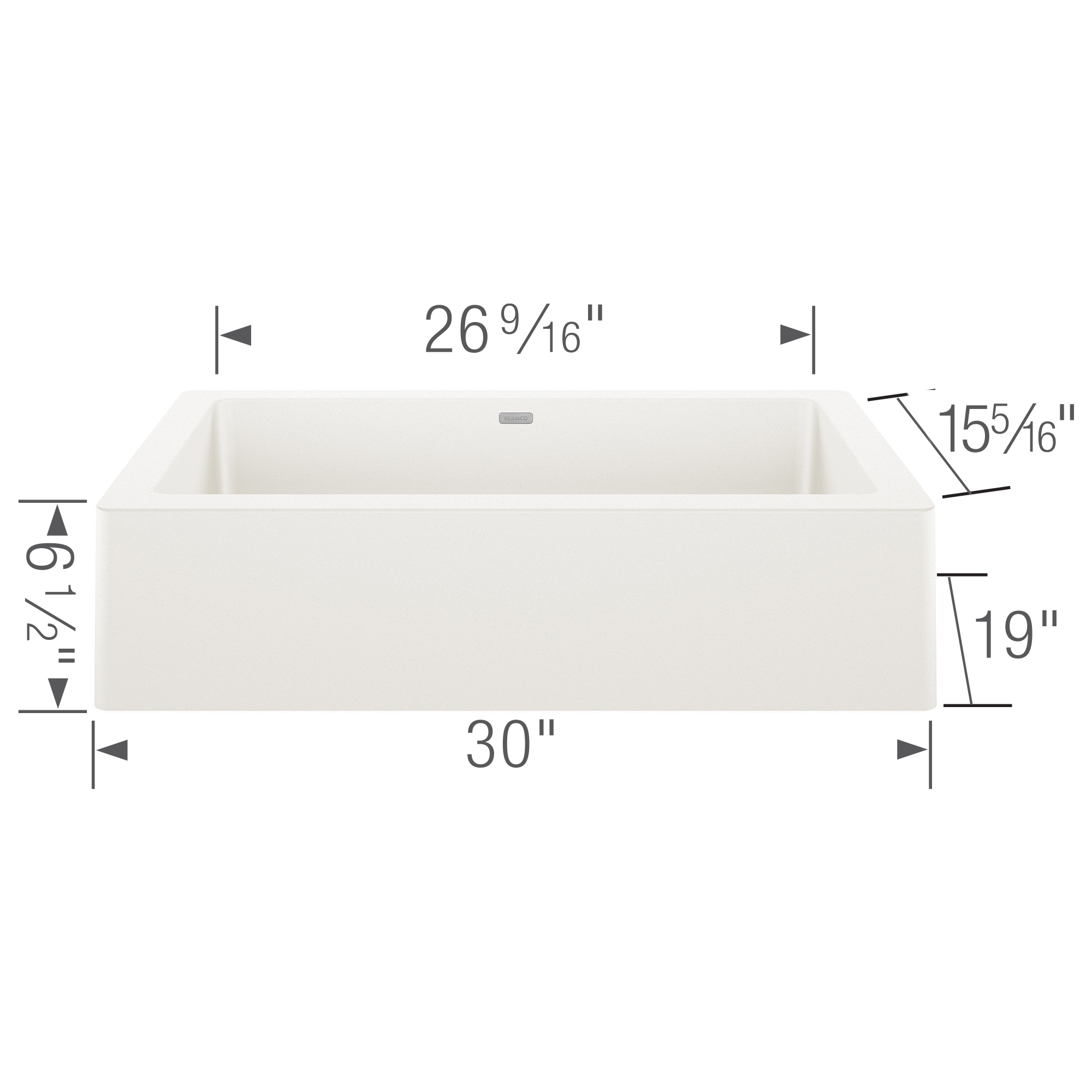 Blanco Vintera SILGRANIT 30" Single Bowl Apron-Front Farmhouse Sink - White - Image 11