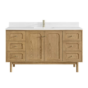 Laurent 60" Single Vanity, Light Natural Oak