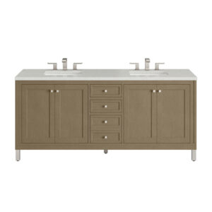 Chicago 72" Double Vanity, Walnut Whisper
