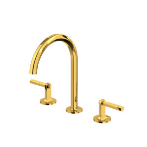 ROHL Modelle™ Widespread Lavatory Faucet With C-Spout In Unlacquered Brass