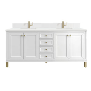 Chicago 72" Double Vanity, Glossy White