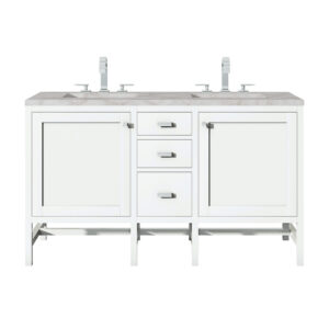 Addison 60" Double Vanity, Glossy White