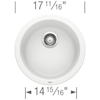 Blanco Rondo SILGRANIT 18" Dual Mount Bar Sink - White - Image 3