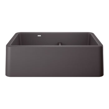 Blanco Ikon SILGRANIT 33" Double Bowl Apron-Front Farmhouse Sink with Low Divide - Cinder