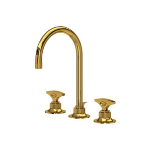 ROHL Graceline® Widespread Lavatory Faucet With C-Spout In Unlacquered Brass