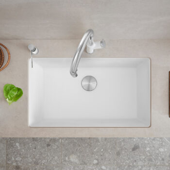 Blanco Precis SILGRANIT 32" Super Single Undermount Kitchen Sink - White - Image 3
