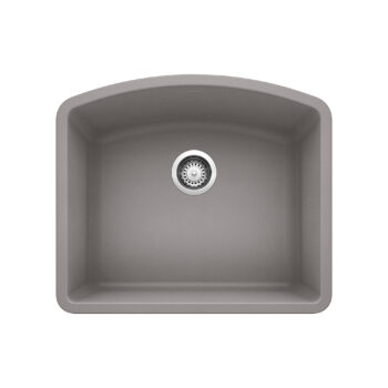 Blanco Diamond SILGRANIT 24" Single Bowl Undermount Kitchen Sink - Metallic Gray